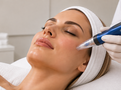 SkinPen microneedling behandling hos Esthetix Kosmetisk Klinik i Herning – hudfornyelse, forbedret hudstruktur og mindre synlige porer.